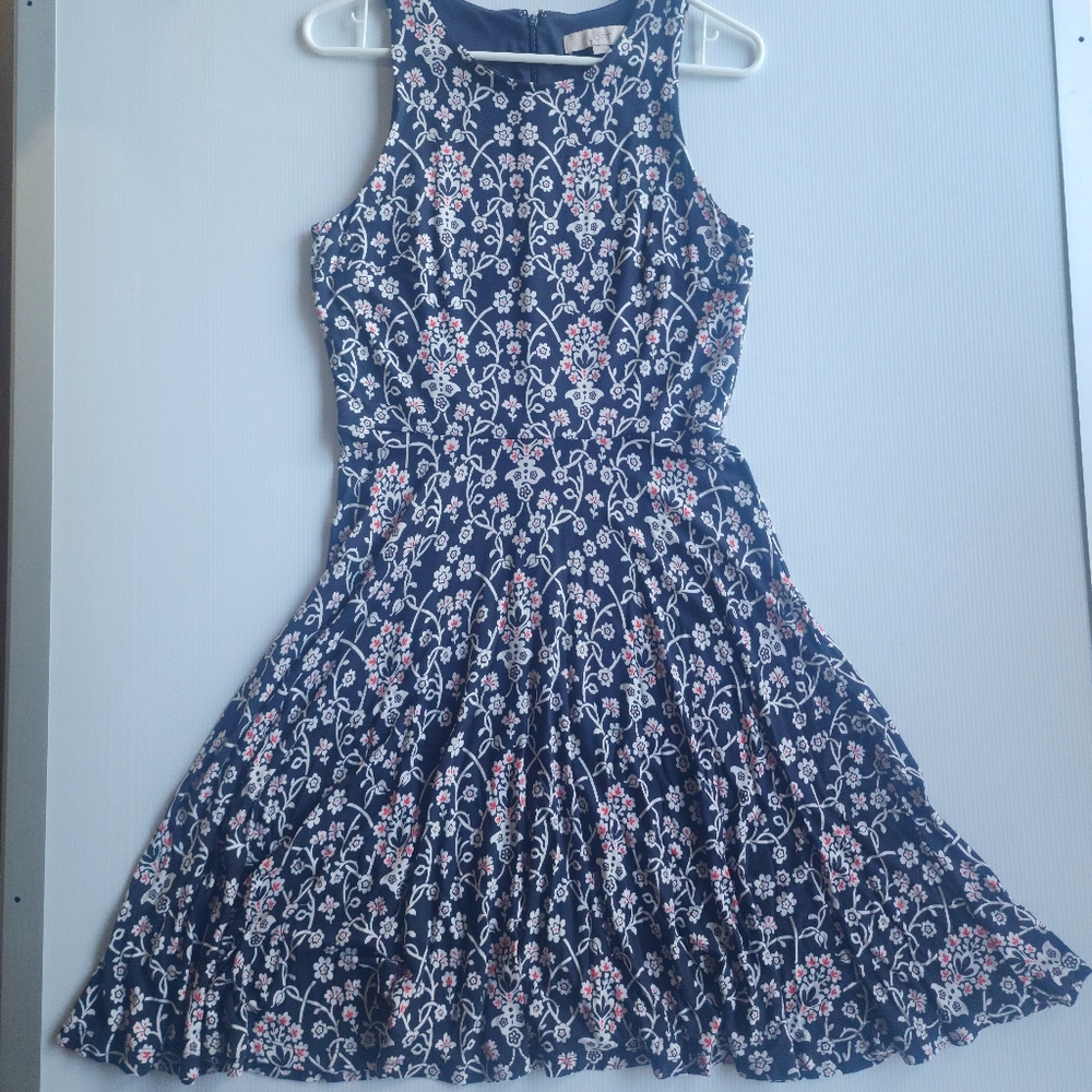 Loft Floral Patterned Dress Sz Sm